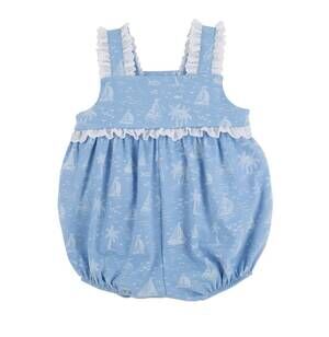 NEW BEAUFORT BONNET girl's babs bubble romper in bay side boats